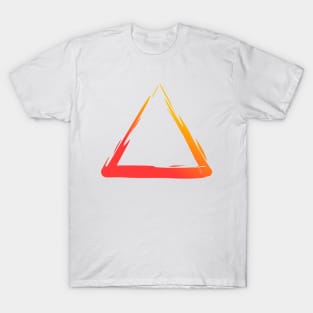 A Simple Triangle, Abstract Brush, Red Orange T-Shirt